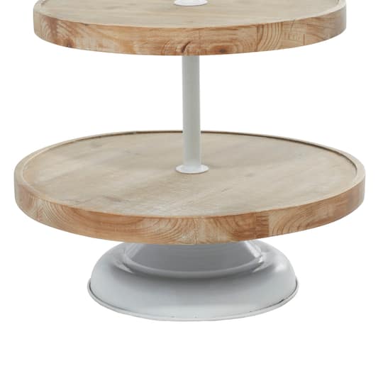 Brown Wood Farmhouse Tiered Server, 16" x 29"